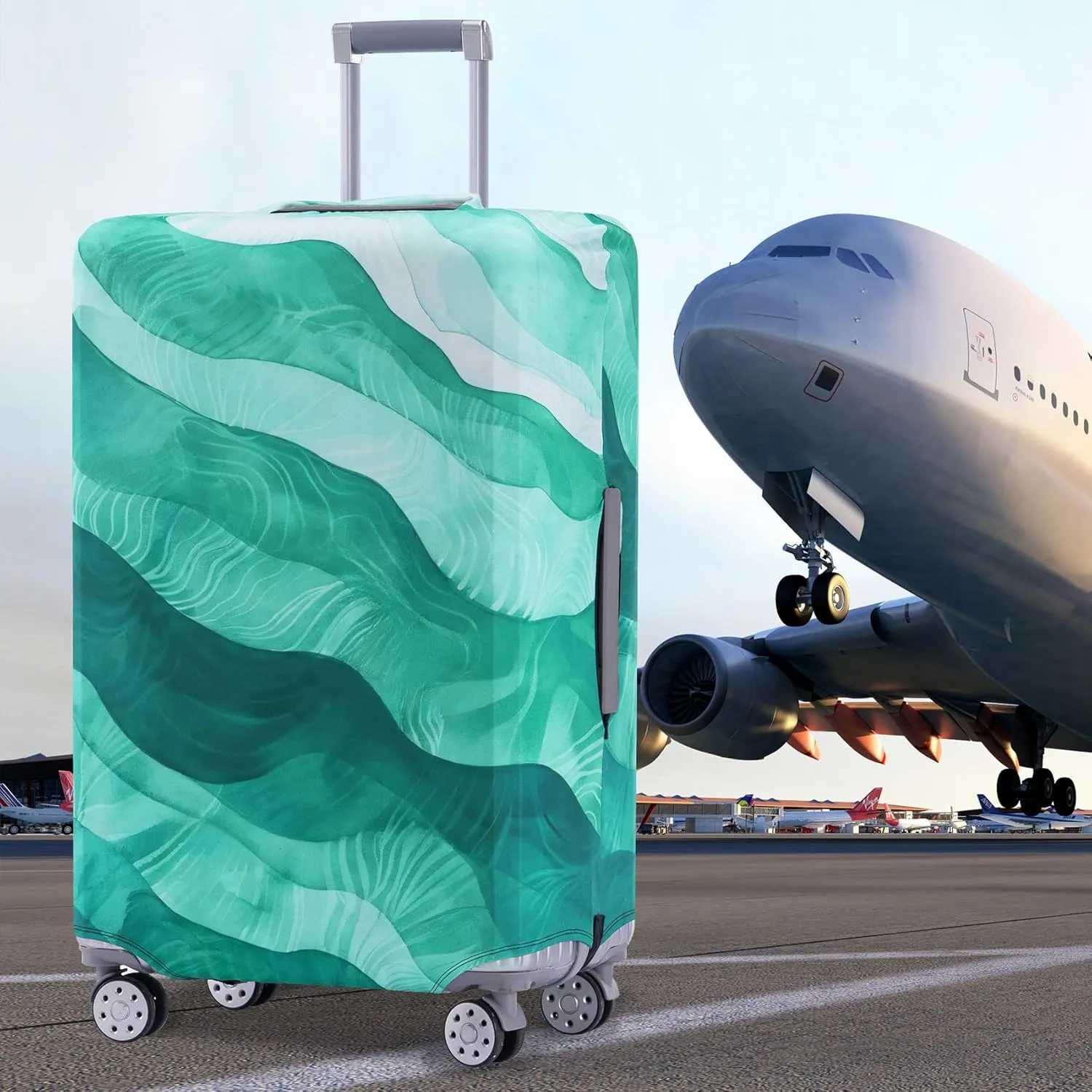 TRAVELKIN Luggage Covers For Suitcase Tsa Approved,Suitcase Cover Protector Fit 26-28 Inch Luggage