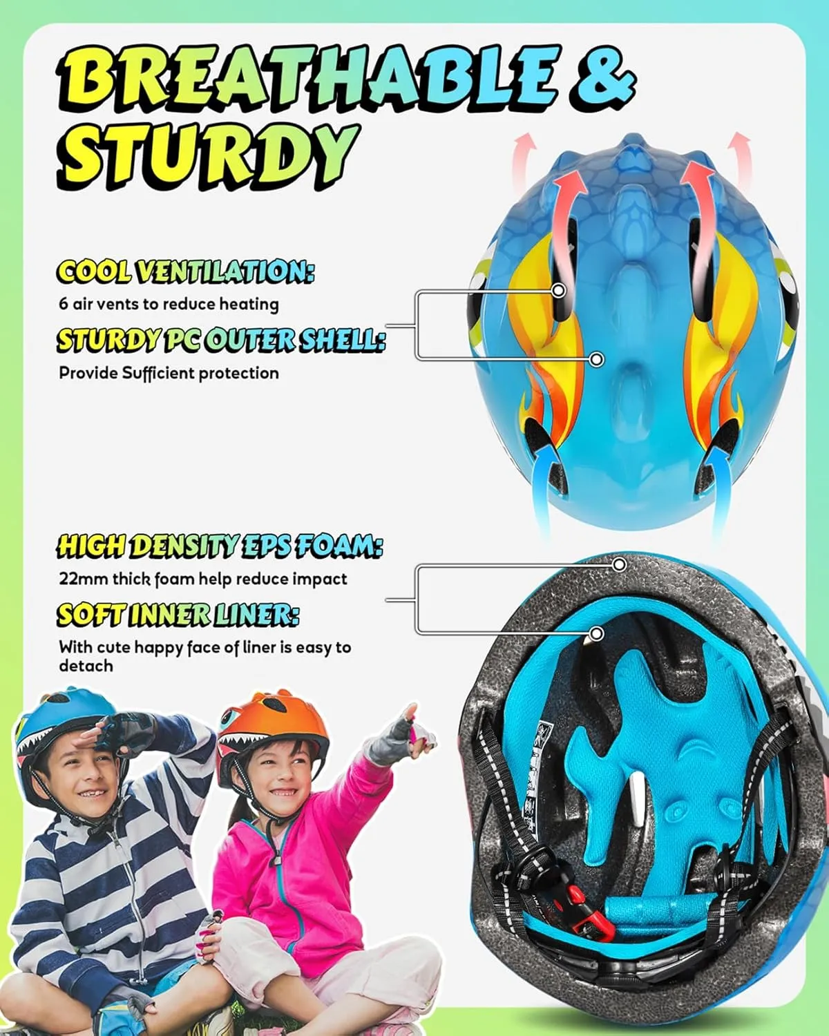 VICTGOAL Toddler Kids Bike Helmet Lightweight 3D Children Bicycle Helmet for Boys and Girls Age 3-8 for Multi-Sport Scooter Cycling Skating