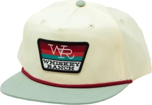 WHISKEY BENT HAT CO. Whiskey Ranch Vintage Style Adjustable Roped Bill Snapback Hats (US, Alpha, One Size, Stripe Yellow/Sage)