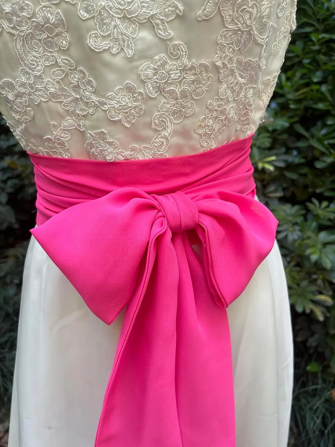 Women Chiffon Sash Corset Belt Waist Bow Tie belt 3.74" Wide for Bridal Wedding Special Occasion Dress