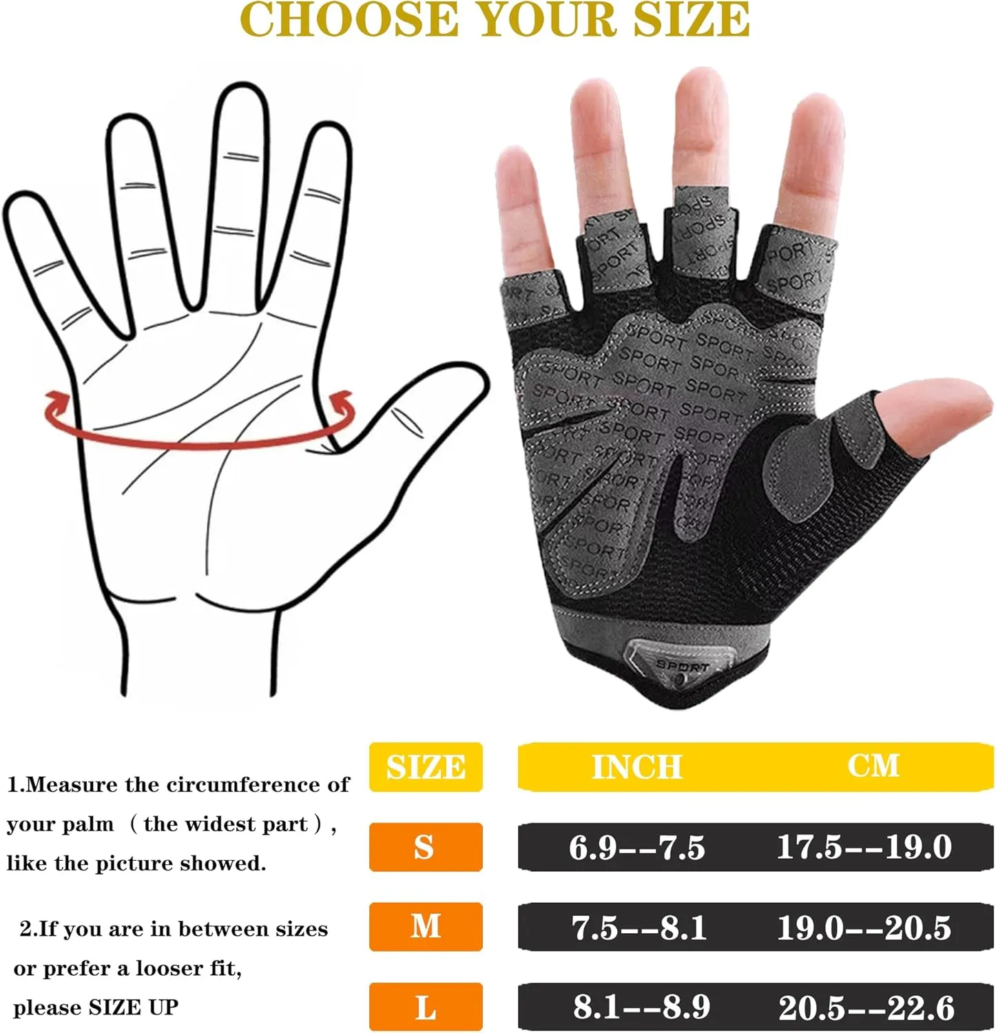 Workout Gloves for Men and Women, Weight Lifting Gloves for Exercise Gloves Fishing Gloves Fingerless Breathable Cycling Gloves, Gym, Fitness, Training, Anti-Slip, Snug Fit