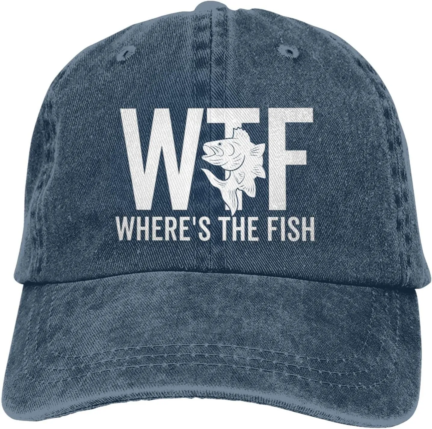 WTF Where's The Fish Hat for Women Dad Hats with Design Caps