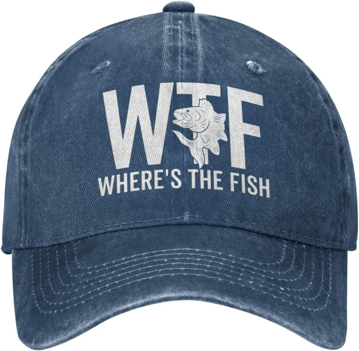 WTF Where's The Fish Hat for Women Dad Hats with Design Caps