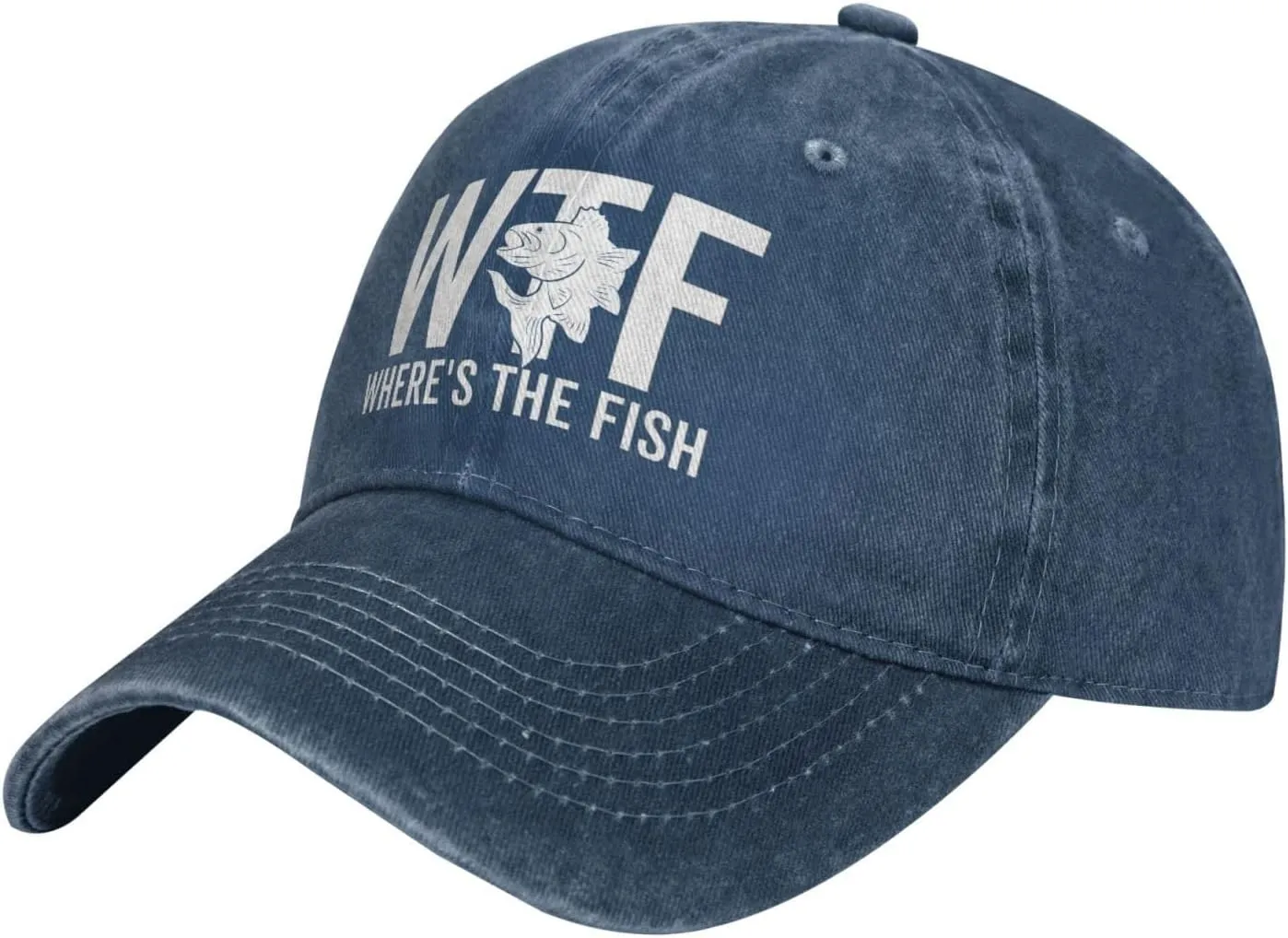 WTF Where's The Fish Hat for Women Dad Hats with Design Caps
