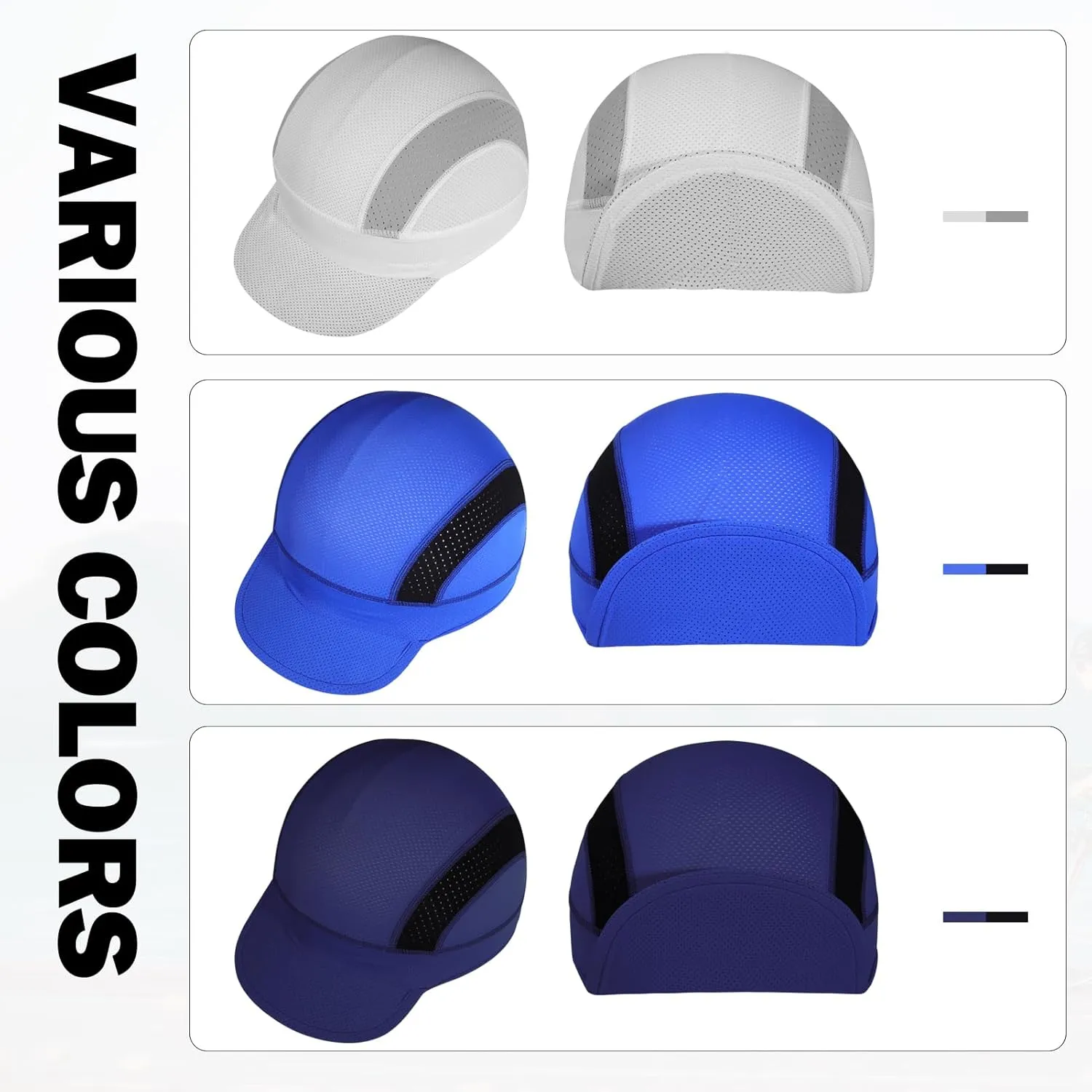 XXL Mesh Cycling Cap for Men Big Head Cooling Skull Cap Bike Hard Hat Liner with Sun Visor, Men Big Size Cycling Hat