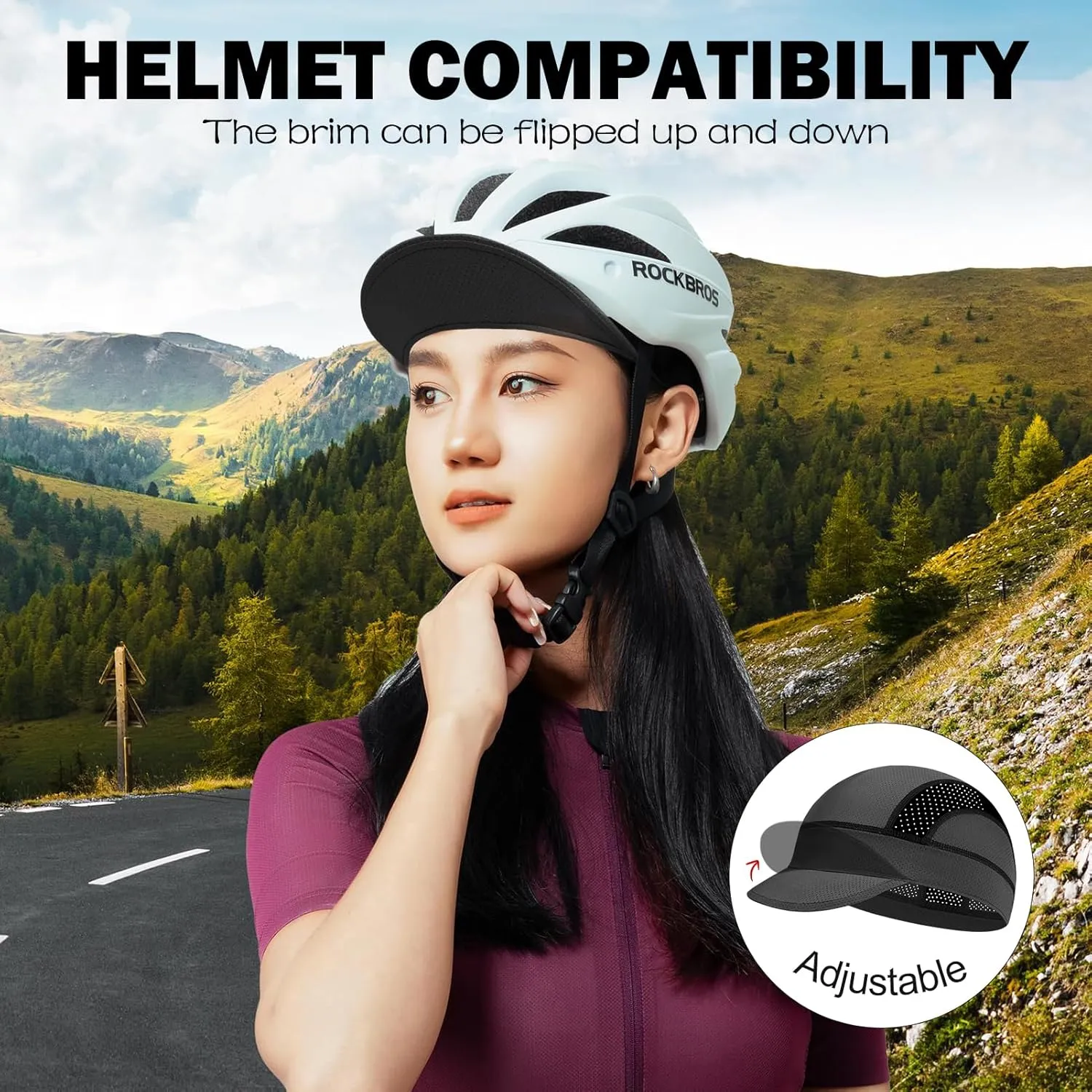 XXL Mesh Cycling Cap for Men Big Head Cooling Skull Cap Bike Hard Hat Liner with Sun Visor, Men Big Size Cycling Hat