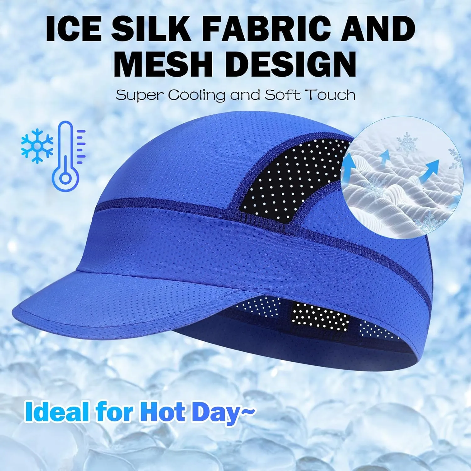 XXL Mesh Cycling Cap for Men Big Head Cooling Skull Cap Bike Hard Hat Liner with Sun Visor, Men Big Size Cycling Hat