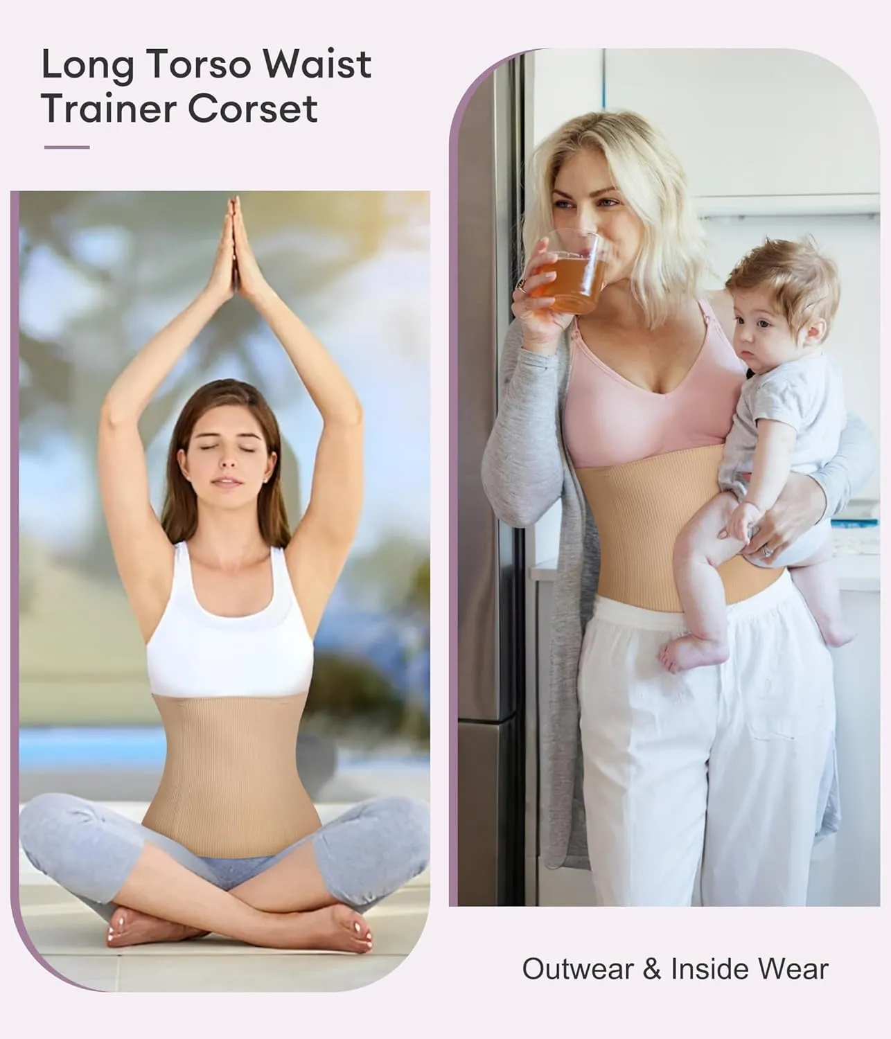 YERKOAD Waist Trainer for Women Corset Shapewear Tummy Control Faja Body Shaper Seamless Waist Cincher Postpartum Belly Band