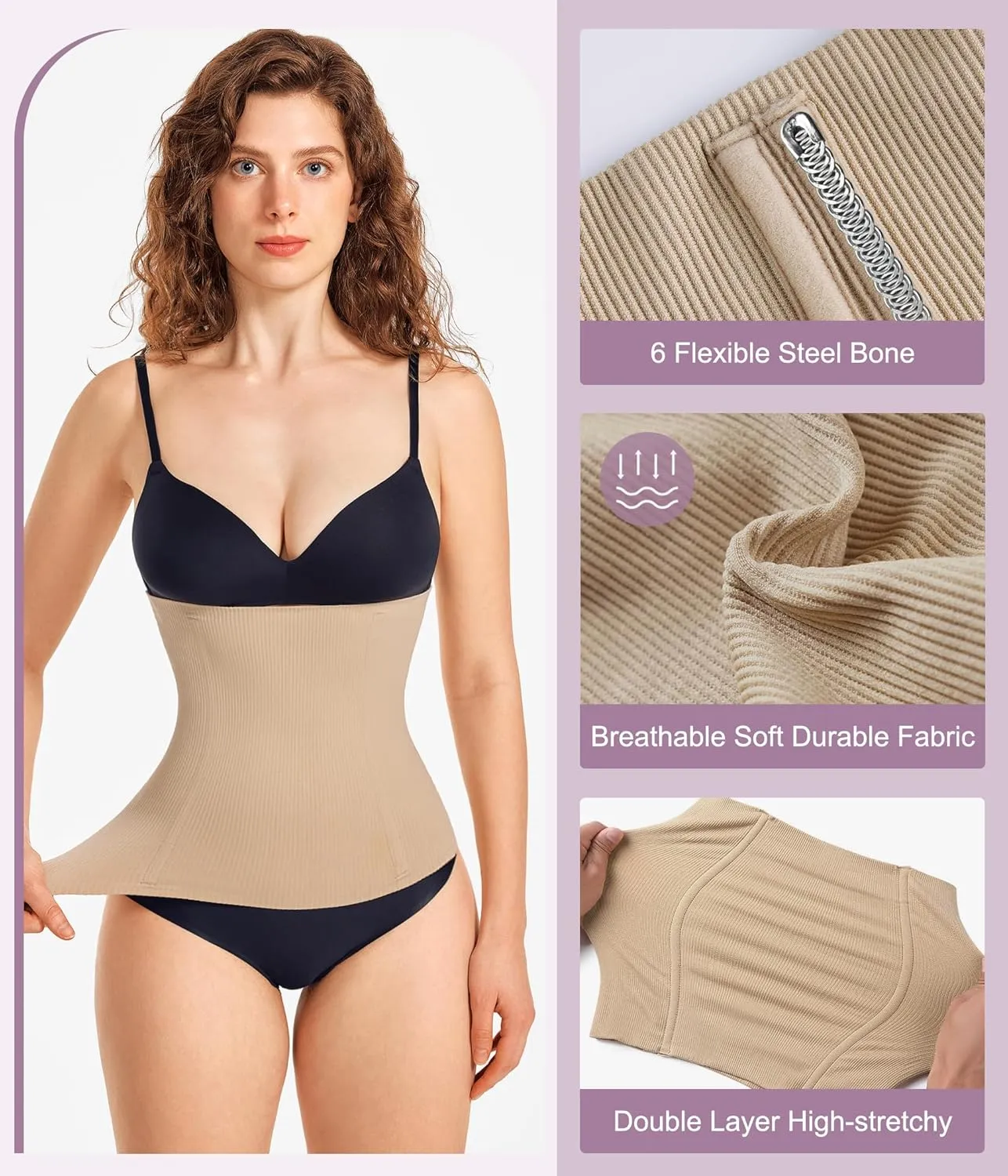 YERKOAD Waist Trainer for Women Corset Shapewear Tummy Control Faja Body Shaper Seamless Waist Cincher Postpartum Belly Band