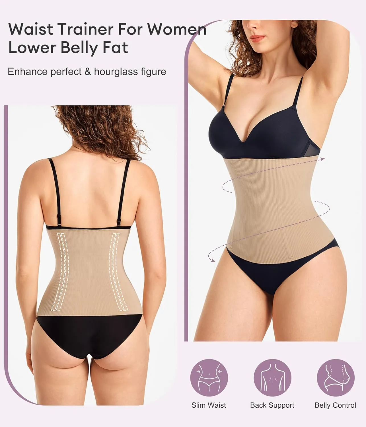 YERKOAD Waist Trainer for Women Corset Shapewear Tummy Control Faja Body Shaper Seamless Waist Cincher Postpartum Belly Band