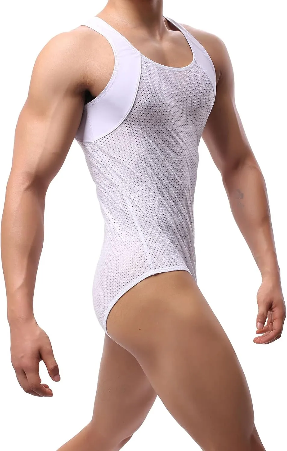 YUFEIDA Men's Athletic Supporters Breathable Bodysuit Active Base Layers Slim Fit Wrestling Jumpsuit One Piece Singlet