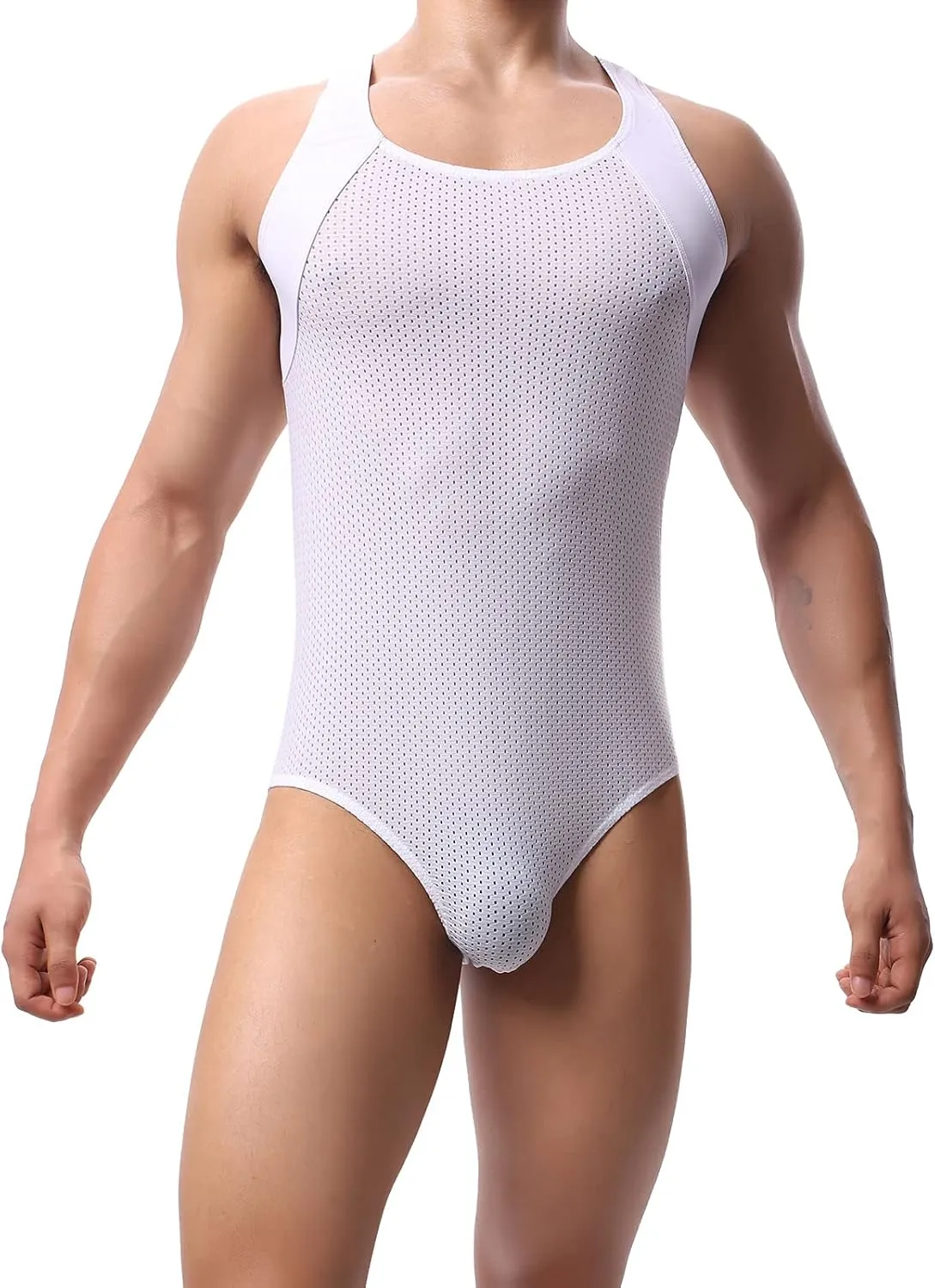 YUFEIDA Men's Athletic Supporters Breathable Bodysuit Active Base Layers Slim Fit Wrestling Jumpsuit One Piece Singlet