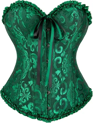 Zhitunemi Black Corset Top for Women Pirate Corsets Shapewear Steampunk Corset Overbust